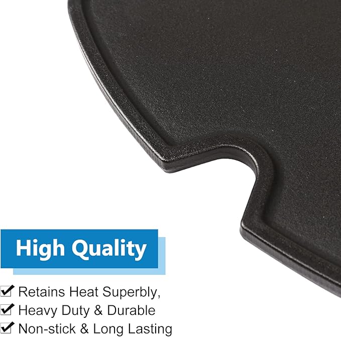 Uniflasy 7034 Cast Iron Griddle for Weber Traveler Portable Gas Grill, fits Weber 9010001 Traveler Portable Gas Grill, Cooking Griddle