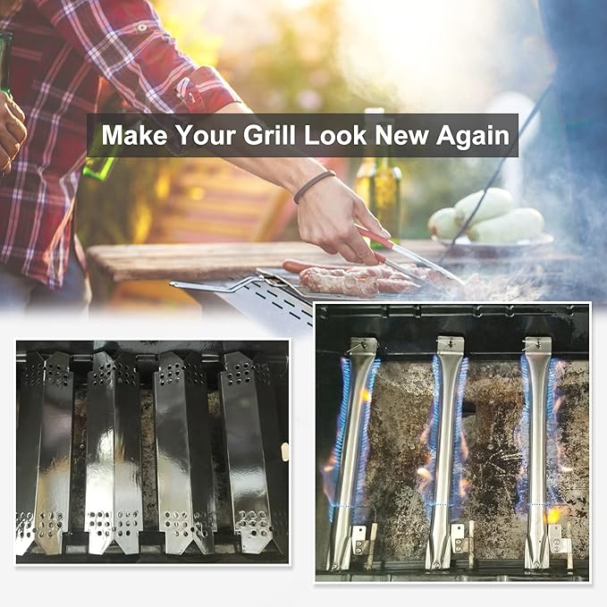 Grill Replacement Parts for Nexgrill 4 Burner 720-0830H 720-0783E, Nexgrill 720-0888 720-0888N Gas Grill, Heat Plate Shields, Burners and Ignitors for Home Depot Nexgrill Replacement Parts 4 Burner