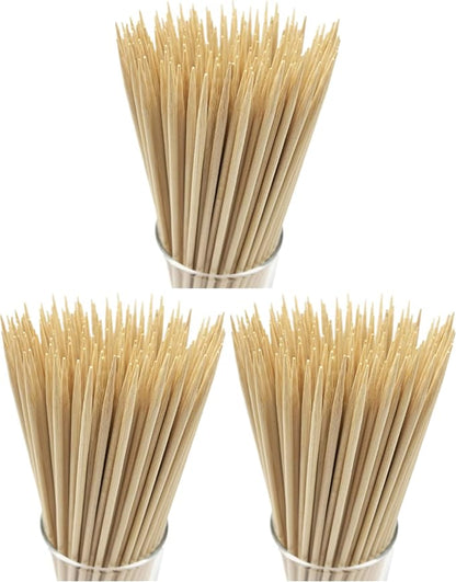 HOPELF 16" Natural Bamboo Skewers Sticks for BBQ，Kabob，Grilling，Barbecue，Kitchen，Roasting，Marshmallows，Plant Stakes，Crafting.Φ:4mm, More Size Choices 6"/8"/10"/12"/14"/30"(100 PCS) (Pack of 3)