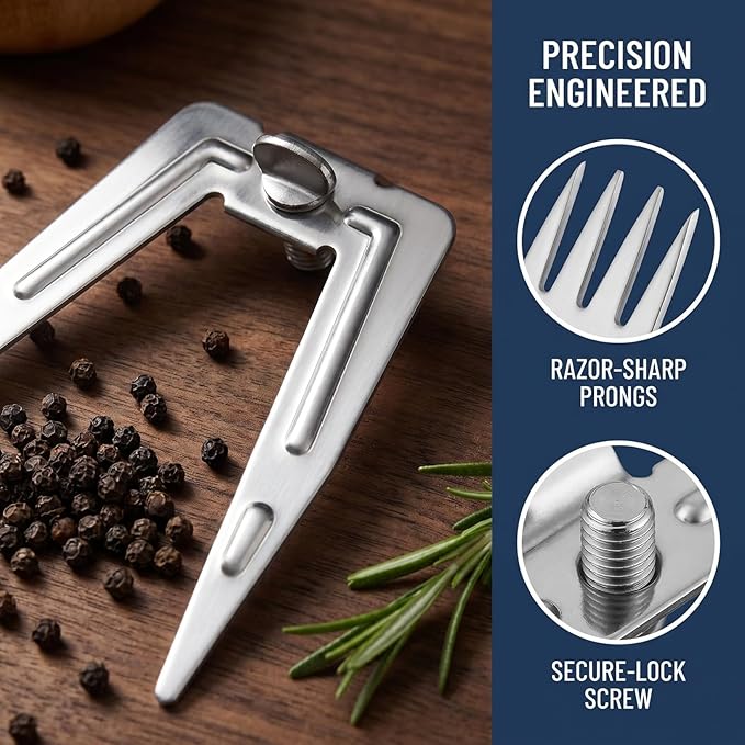 6 Sets of Silver Rotisserie Meat Forks, Grill Spit Rod Roast, Stainless Steel Chicken Grilling Fork, Air Fryer Fork Grill Spit for Home Kitchen Picnic BBQ Camping