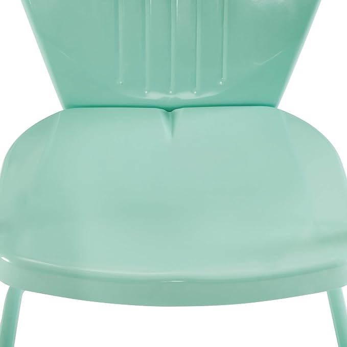 Crosley Furniture Griffith Outdoor Chair, Retro Metal Patio Chairs for Dining, Porch, Deck, Balcony, Aqua