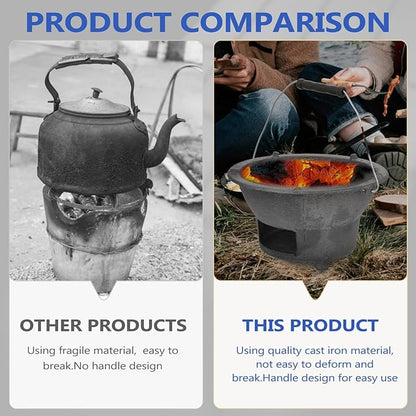Cast Iron Charcoal Grill Japanese Tabletop BBQ Grill Mini Portable Hibachi Indoor Stove Camping Barbecue Tool BBQ Charcoal Stove 20cm