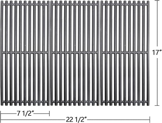 Hongso 17 Inch Cast Iron Grill Grates for Charbroil 463242516 463242515 463355220 463367016 463243016 463342620 Commercial and Signature Series Tru-Infrared 3 Burner Models with G466-0025-W1A