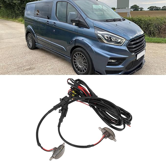 OTOTEC 1 Set Front Grille LED Lights White 4 Pods and Harness Compatible with Ford Transit Custom