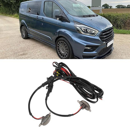 OTOTEC 1 Set Front Grille LED Lights White 4 Pods and Harness Compatible with Ford Transit Custom