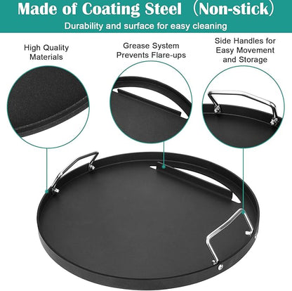 Full Size Griddle for Big Green Egg Large, Flat Top Griddle for Vision Grill VGKSS-CC2, B-11N1A1-Y2A Kamado Joe Classic, Fits Other 18 inch Kamado Charcoal Grills Accessories