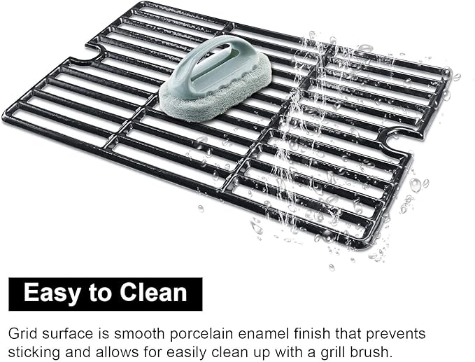 Hisencn Grill Replacement for Smoke Hollow PS9900, PS9500, 6800, Smoke Hollow Grill Parts for 16.5" Porcelain Steel Heat Plate Shield, Stainless Steel Pipe Burners, Cast Iron Cooking Grate