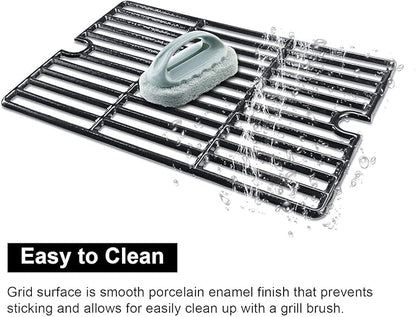 Hisencn Grill Replacement for Smoke Hollow PS9900, PS9500, 6800, Smoke Hollow Grill Parts for 16.5" Porcelain Steel Heat Plate Shield, Stainless Steel Pipe Burners, Cast Iron Cooking Grate