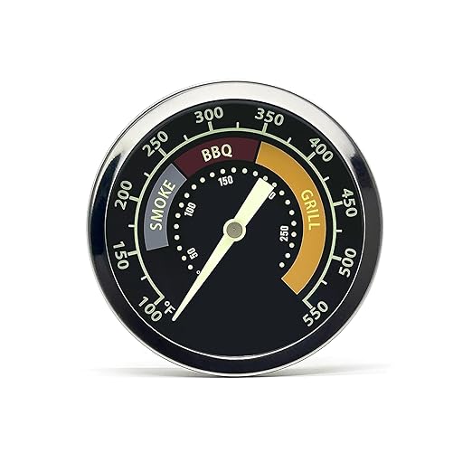 Accurate Grill Thermometer for Oklahoma Joe’s Smoker, 3695528R06 for Longhorn/Highland, Glowing Temperature Gauge for Charcoal/Wood/Pellet Smoker Grill with 13/16” mounting Hole, Stainless Steel