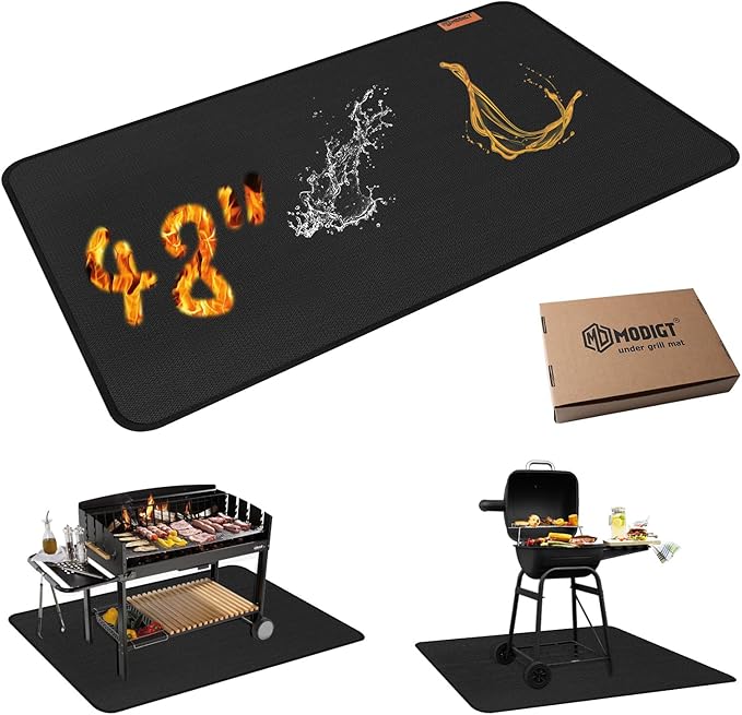 48 ×30 inch Under Grill mat, Double-Side Fireproof & Heat-resistant Outdoor Grill Mat, Protective Mat for Patio, Courtyard, Tabletop, Outerdoor BBQ Fire Pit Fireplace Mat