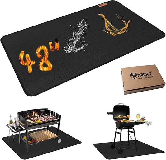 48 ×30 inch Under Grill mat, Double-Side Fireproof & Heat-resistant Outdoor Grill Mat, Protective Mat for Patio, Courtyard, Tabletop, Outerdoor BBQ Fire Pit Fireplace Mat