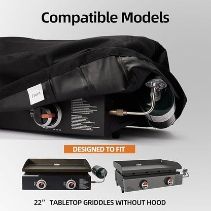 NOELIFE Grill Cover for Blackstone 17 inch Tabletop Griddle with Hood, Griddle Accessories for Blackstone 17, Propane Fuel Cylinder Can Be Covered Completely, Waterproof and Windproof (Cover Only)