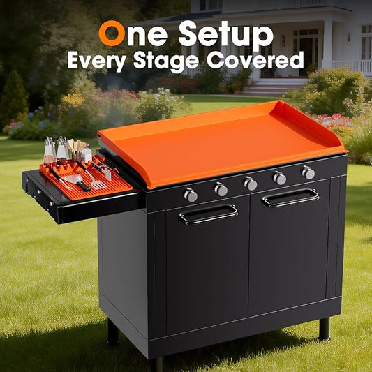 Snuggery 29 Inch Griddle Mat Kit for Blackstone – Heavy-Duty Silicone Flat Top Grill Cover with Tool Mat – Outdoor Waterproof Rust-Prevention BBQ Protector for Backyard & All-Season Storage