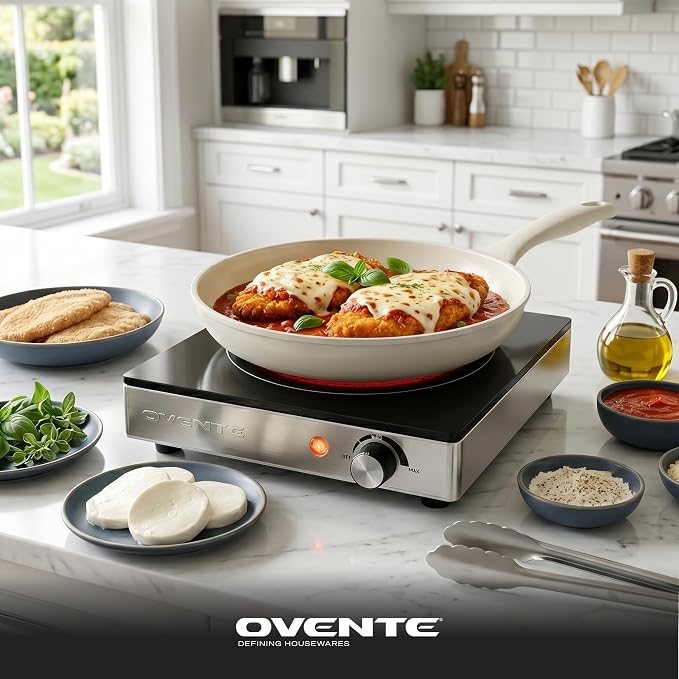OVENTE Infrared Ceramic Single Burner, 1200W Hot Plate, Black BGI301GB (Pack of 5)