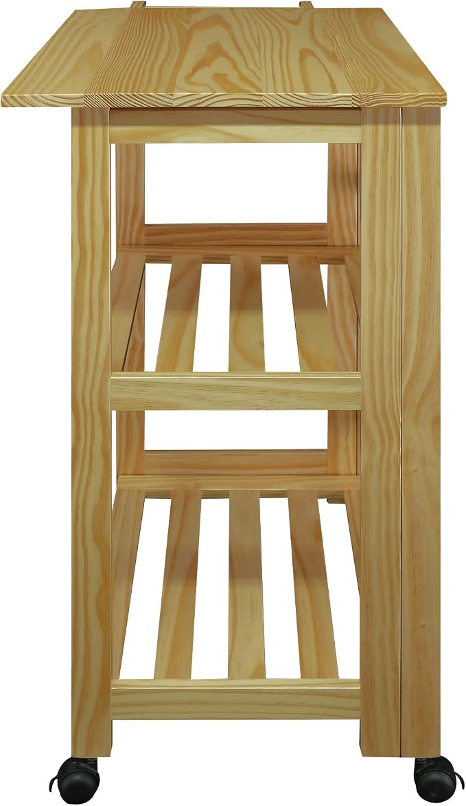 Casual Home Trek Folding Natural Kitchen Cart, 27"W (372-30)