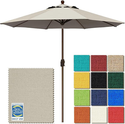 EliteShade USA 10-Year-Non-Fading 9Ft Market Patio Umbrella, UPF 50+ UV Protection Performance Sun Umbrella, Heavy Duty Commercial Grade Outdoor Table Umbrella with Crank & Tilt, Windproof Vented Top for Garden, Pool, Deck and Outdoor Playsets, Antique...