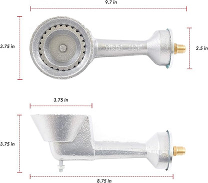 COOKAMP Cast Iron Propane Burner Head with Brass Fitting Orifice (SH10-DIY Burner)