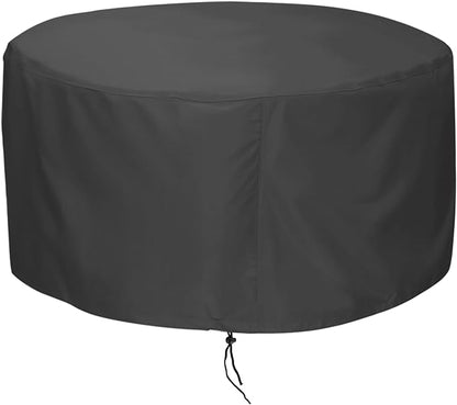 LBTING Fire Pit Cover, 40 inch Cover for 37-40 inch Round Firepit, Waterproof Windproof Dustproof UV-Resistant Heavy Duty Cover for Outdoor Patio Firepit Table - Black