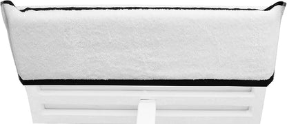 COTTON CRAFT Pool Lounge Chair Cover - 2 Pack Terry Towel Chaise Lounge Cover - Soft Cotton Absorbent Striped Towel Beach Chair Cover - Oversized 32 in W x 82 in Length x 7 in Pocket – White Black