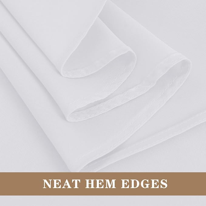 Fitable 8 Pack White Round Tablecloths - 120 Inches in Diameter | Wrinkle & Stain Resistant, Washable Polyester Fabric Cloth Cover, For Wedding, Party, Banquet, Formal Events
