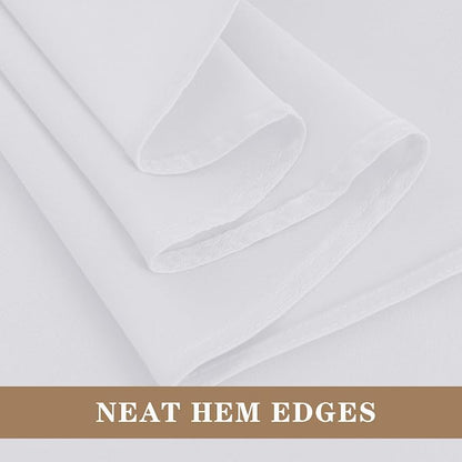 Fitable 8 Pack White Round Tablecloths - 120 Inches in Diameter | Wrinkle & Stain Resistant, Washable Polyester Fabric Cloth Cover, For Wedding, Party, Banquet, Formal Events