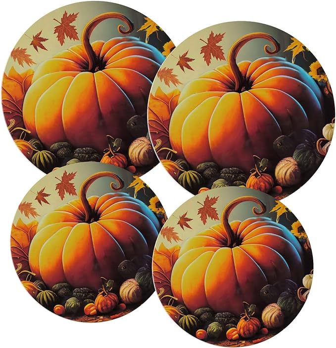 Ritadeshop Burner Covers for Electric Stove (Orange Pumpkin, Round D8/10‘’)
