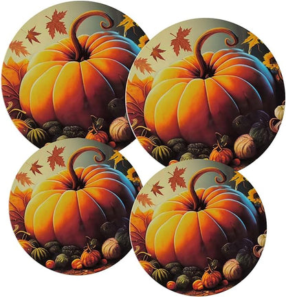 Ritadeshop Burner Covers for Electric Stove (Orange Pumpkin, Round D8/10‘’)