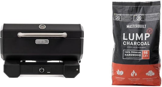 Masterbuilt Lump Charcoal + Portable Charcoal Grill Cover Bundle