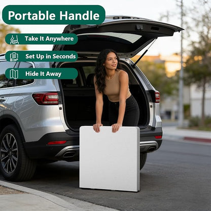 2 Pack Folding Table, 4FT Foldable Picnic Table with Adjustable Height, Heavy Duty Fold-in-Half Portable Table for Weddings, Camping, RV Travel, Parties, BBQs, and Indoor Use, Easy to Fold and Store