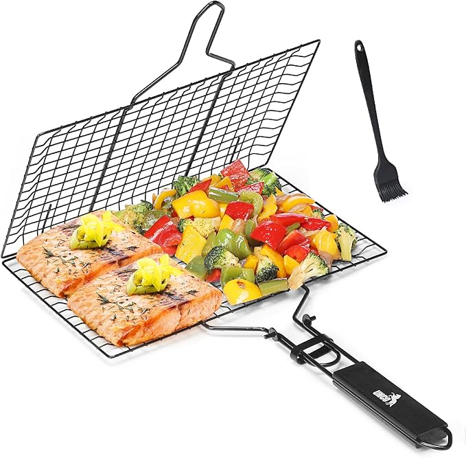 UNCO Stainless Steel Fish & Veg Grill Basket - Black