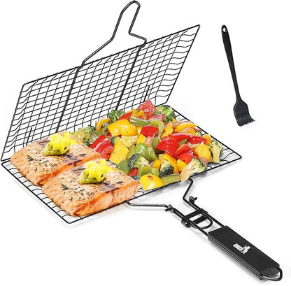 UNCO Stainless Steel Fish & Veg Grill Basket - Black