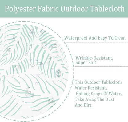 Outdoor Tablecloth with Umbrella Hole Umbrella Tablecloth Patio Tablecloths with Zipper for Courtyards, Terraces, and Beaches 60 x 84 in