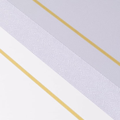 Vinyl Tablecloth 55x108 Rectangle, Heavy Duty Thick PVC Table Cover 100% Waterproof Oil-Proof, Easy Clean Wipeable Table Protector for Kitchen Dining Outdoor Picnic Party, Beige Grey Geometric Strip