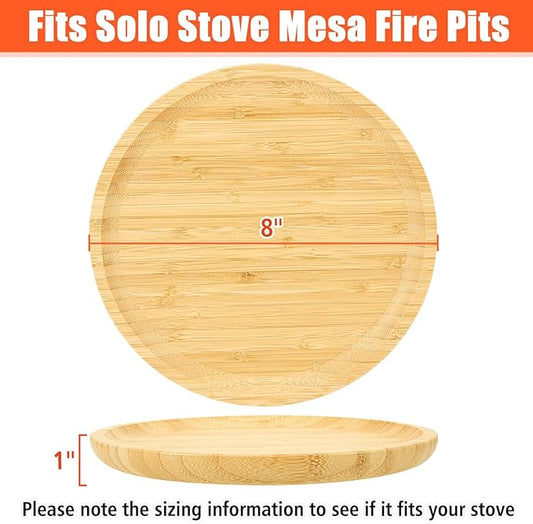 KEESHA 8'' Fire Pit Mat for Solo Stove Mesa/XL Tabletop Fire Pit, Bamboo Heat Resistant for Solo Stove, Waterproof & Withstand High-Temperature for Table Top Protection