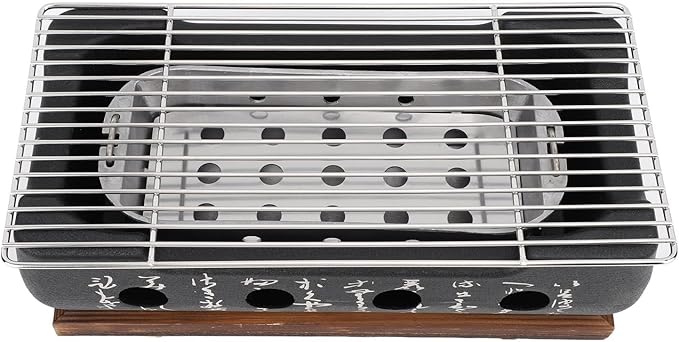Haofy Japanese Charcoal Grill 12 Inch Portable Aluminum Alloy for Camping - Hibachi Style Even Heating No Hot Spots Charcoal Stove for Tailgate Beach Outings (XL)