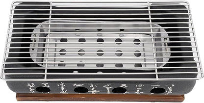 Portable Japanese Charcoal Grill Oven Fast Heating Aluminum Alloy Base for Camping Backyard Picnic Even Cooking No Hot Spots (XL)