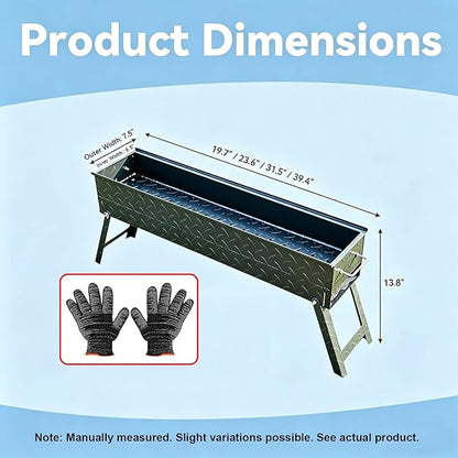 Foldable Barbecue Grill Portable Charcoal Grill,Outdoor Skewer Asadores Small Camping Coal Grill,Parrilla Para Asar Carne De Carbon Hibachi Grill Charcoal Steel Material(60cm/24in)