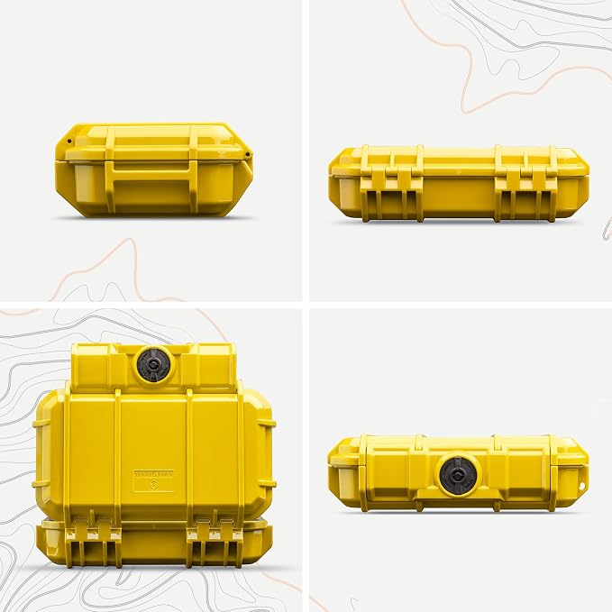 Evergreen 56 Dry Box - EDC Tough Protective Case USA Made for Organization of Cameras, Phones, Camping, Fishing, Hiking, Water Sports (Yellow)