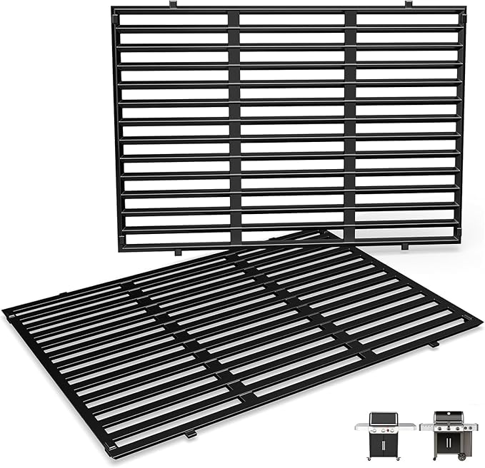 18.75" Grill Grates for Weber Genesis II 300 & Genesis II LX 300 Grills, Grill Parts for Weber Genesis 2 E310, Genesis II E310 315 335, Porcelain-Enameled Cast Iron Replacement Grates for Weber 66095
