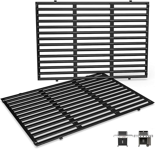 18.75" Grill Grates for Weber Genesis II 300 & Genesis II LX 300 Grills, Grill Parts for Weber Genesis 2 E310, Genesis II E310 315 335, Porcelain-Enameled Cast Iron Replacement Grates for Weber 66095