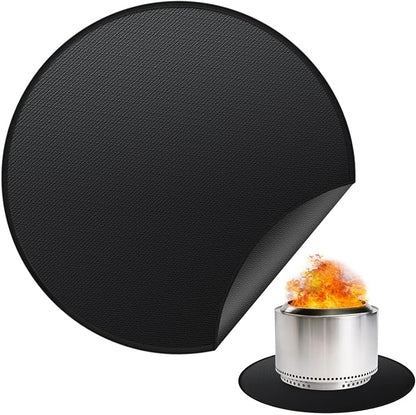 48" Fire Pit Mat for Solo Stove Yukon - Round Under Grill Mat | Double-sided Fireproof,Oil & Waterproof,Portable,Easy to Clean,Outdoor Patio Deck Protection,Fireplace,Camping Stove Fire Mat