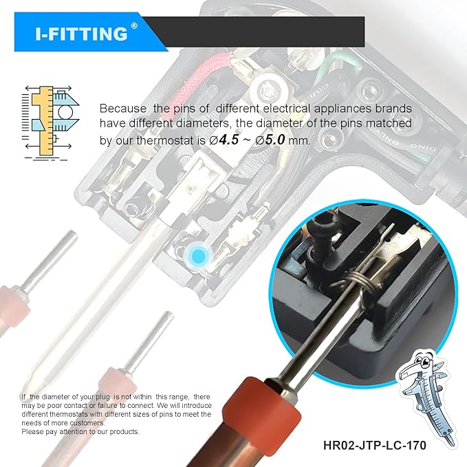 Thermostat Probe Cord for Masterbuilt Electric Smoker 15A 125V | Fits Masterbuilt electric smokers, grills, fryers & skillets. 15A/125V adjustable thermostat probe controls heat safely.