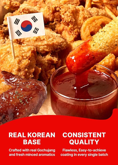 TBK THEBORN Korean Fried Chicken Glaze, Sweet & Spicy Sauce 3.2kg | Ready-to-use glaze with a bold Korean-style sweet and spicy flavor for fried chicken, wings and tenders
