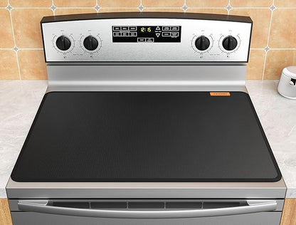Fireproof Heat Resistant Stove Cover - 28x20 Inch Glass Top Protector for Electric Ovens, Waterproof Cooktop Mat