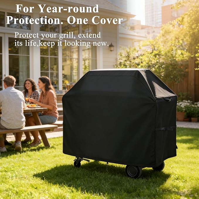 TheElves Grill Cover for Traeger Ironwood 885 TFB89BLFC, 54" Outdoor Grill Covers Waterproof Heavy Duty for Outdoor Pellet Grill and Smoker - 54" W x 25" D x 45" H