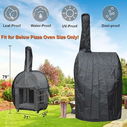 Waterproof Outdoor Pizza Oven Cover, 600D Heavy Duty Protective Cover, Suitable for 32.5" Pizza Oven