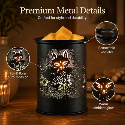 Wax Melt Warmer Metal Wax Warmer for Scented Wax Candle Wax Burner(Fox) | Electric Fragrance Candle Oil Burner 2 in 1 Wax Melts as Gifts for Moms Grandma Women Girls