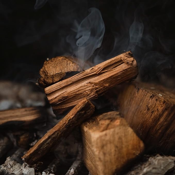 Fire & Flavor Apple Wood Chunks for Smoking and Grilling - All-Natural, Long-Lasting with a Mildly Sweet Flavor - Large Chunk Wood Chips for Smokers,Green 4 Pounds