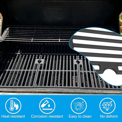 LS'BABQ 16.5 Inch Grill Grates Compatible with Ken-More 6-Burner 146.47223610 146.23681310 146.23766310 Gas Grill 3 Pack Cast lron Cooking Grids Replacement Parts