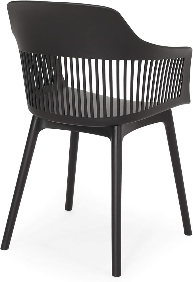 Christopher Knight Home Ladonna Outdoor Dining Chair (Set of 4), Black